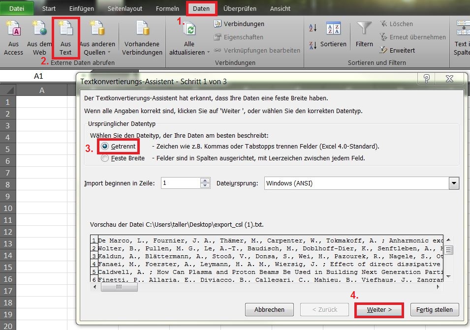 CSLExport für Excel